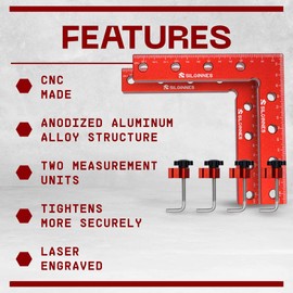 Silginnes 90 Degree Positioning Squares Right Angle Clamps for Woodworking - 2 Pack （5.5"*5.5"）Aluminium Alloy Corner Clamp Woodworking Carpenter Clamping Tool for Picture Frame Box Cabinets Drawers