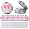 12 PCS Girl Baby Shower Compact Mirror Favor Pink Baby