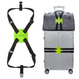 Luggage Straps with Buckles Suitcase Belt for Carry On Luggage Over Handle High Elastic Bag bungees Add A Bag Travel Accessories TSA Approved (1-Pack, Green)