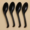 ONLYKXY 4 Pieces Plastic Black Soup Spoons, Japanese Chinese Wonton