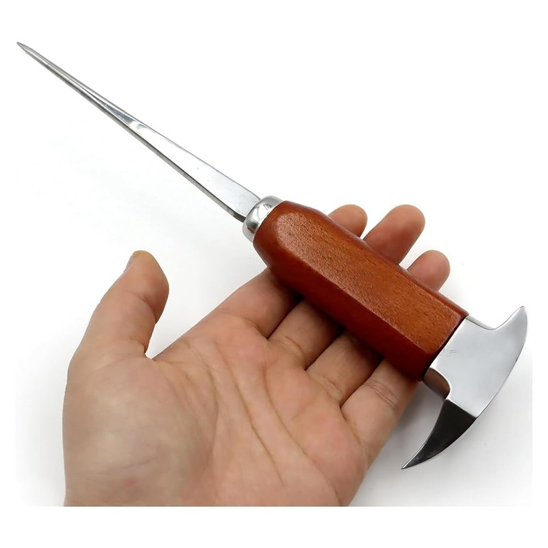 Pinafresa Eispickel Edelstahl, Eispickel zum Eisbrechen, Eispickel mit Holzgriff, Eispickel