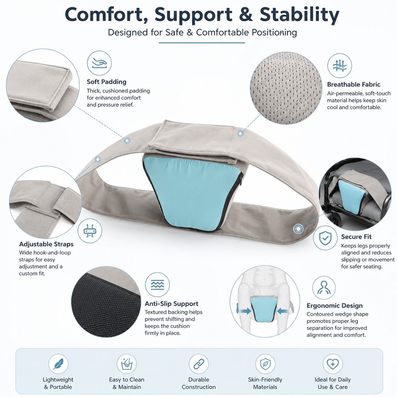 Adjustable Wheelchair Positioning Cushion for Seated Support – Padded Leg