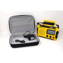 Kaito KA500 Voyager Solar Crank Emergency Weather Alert Radio Bundle with Case
