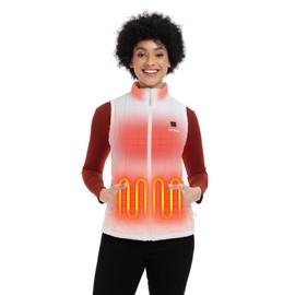 ORORO Quilted Heated Vest for Women, Lightweight Quilted Heating Vest with Battery (Charger Not Included) (White,L)