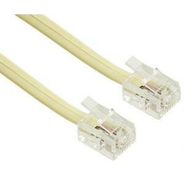 STEREN 15 Feet Ivory Phone Telephone Extension Line Cord Cable Wire with Standard RJ-11 Plugs 6-Conductor (BL-324-015IV)