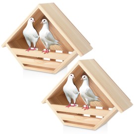 DoubleFill 2 Pcs Cedar Dove Nesting Box Dove House Nest for Bird Pigeon Outside Doves Nesting and Roosting Platform Garden Decoration (Classic)