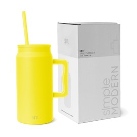 Simple Modern 50 oz Mug Tumbler with Handle and Straw Lid | Reusable Insulated Stainless Steel Large Travel Jug Water Bottle | Gifts for Women Men Him Her | Trek Collection | 50oz | Canary