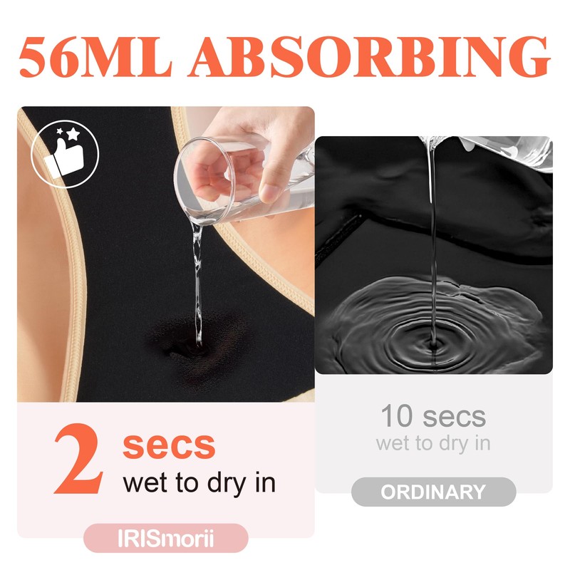 IRISMORII Leak Proof Incontinence Underwear for Women Washable Absorbent Bladder