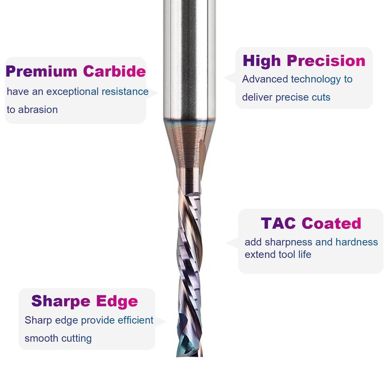 SpeTool 1/8 Inch Spiral Router Bits Up Down Compression Bit