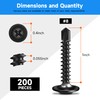 Marysino 200Pcs #8 x 1 Black Self Tapping Screws for