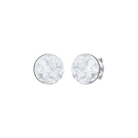 Elli Women's Stud Earrings Hammered Antique Trend in 925 Sterling Silver, Sterling silver, None