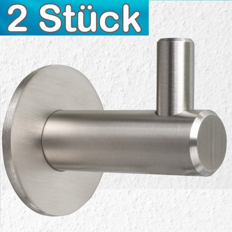 Stahlia 2 Coat Hooks Brushed Stainless Steel Coat Hooks Wall