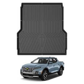 Mixsuper Truck Bed Mat for Hyundai Santa Cruz 2022-2026, Fit for 4.3 Ft Bed, All Weather Bed Liner TPE Durable Odorless Black