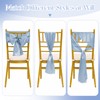Lumaycens 120 PCS Dusty Blue Satin Chair Sashes Bows Universal