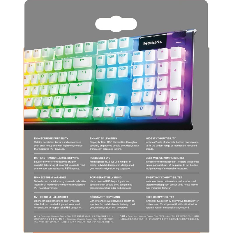 SteelSeries PrismCaps – Double Shot Pudding-style Keycaps – Durable PBT