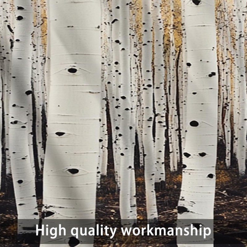 HDESDIS 1 Panel White Birch Tree Valances for Windows, Forest