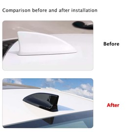 for 11th Gen Civic Accessories Car Shark Fin Topper Antenna Cover Trim Exterior Decoration Sticker Compatible with Honda Civic 2022 2023 2024 2025 (Bright Black)