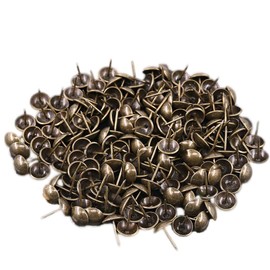 Amycheer Antique Upholstery Nails Decorative Furniture Tacks Thumb Tack Push Pins for Sofa Cork Board DIY 1/2" Nailhead - Bronze 100 Pcs (13mm X 17mm)