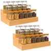 Bambition 2 Pack Spice Rack Riser for Cabinet, Bamboo Spice