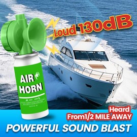 1.4oz Boat Air Horn,130DB Loud Mini Safety Bear Horn Can,Air Horns for Self Defense,Emergency,Sporting Events,Camping essentials,Green