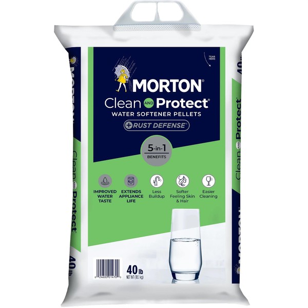 Morton Clean and Protect Plus Rust Defense Water Softener Salt Pellets 40 lb (2 Pack)