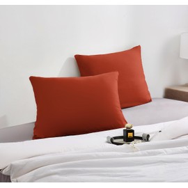 Arianaut Burnt Orange Pillow Cases Set of 2 Brushed Microfiber Soft Cooling King Size Pillow Cases Light Weight Hypoallergenic with Envelope Closure 20x36 Inches