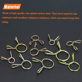HELIFOUNER 100 Pieces 13mm Fuel Line Hose Water Pipe Air Tubing Spring Clips Clamps for Motorcycle Scooter