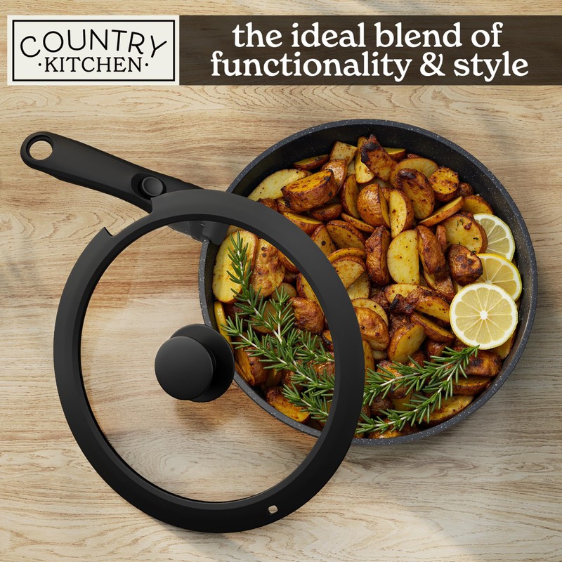 Country Kitchen Cookware Set with Removable Handle, Oven & RV