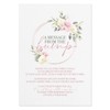 Pink Floral Baby Shower Table Sign - A Message From