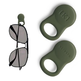 KLIPSTA SPEX Glasses Clips (Olive Green 2-pack) - Magnetic Glasses Holder for Clothes. Eyewear Strap Alternative, ID Badge Holder.
