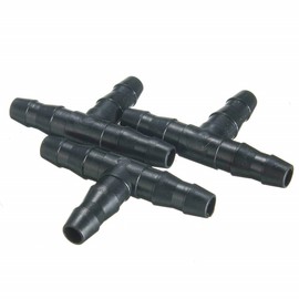 mifengdaer 50 PCS Tee Connector Barbed Hydroponic Top Drip Plastic Tee Connectors Tee Garden Hose Tube Connector for Cooling Watering Irrigation System 0.16/0.27"(4/7mm) Hose and Micro Nozzle