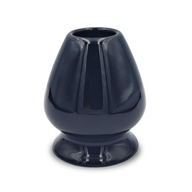 MATCHA PASSION Kusenaoshi Black Ceramic Broom Holder for Japanese Tea Ceremony Matcha Preparation