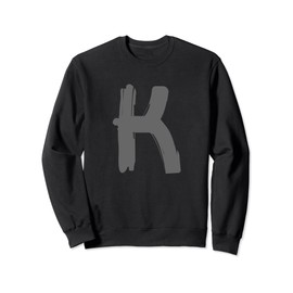Creative Bold Dark Grey Letter K - Alphabet - Marker Design Sweatshirt