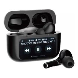 Mvpsmart R9 Negro con Smart DisplayAuricular Bluetooth 5.4 con cancelación activa de ruido ANC, puede contestar llamadas control remoto tomar fotosAuricular inalámbrico IP55 con micrófono ENC