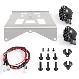 RCMAZO Metal Anti-collision Front Bumper Protection Bar with LED Light Headlight for 1/12 Tamiya 57409 Lunch Box RC Car Upgrade Parts
