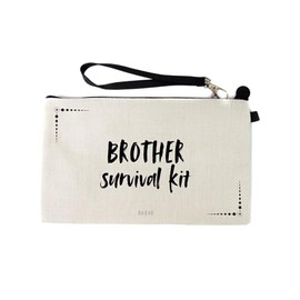 Gifts or Presents for Brothers, Brother Survival Kit, Novelty Bag for Cosmetic Makup Bags, Pencil Case, Travel Organiser Zipper Pouch - cb1713