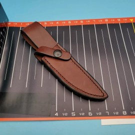 made in usa Fixed Blade Knife Sheath Brown Leather Belt Pouch Case 7.75"x 4.25" Made in USA