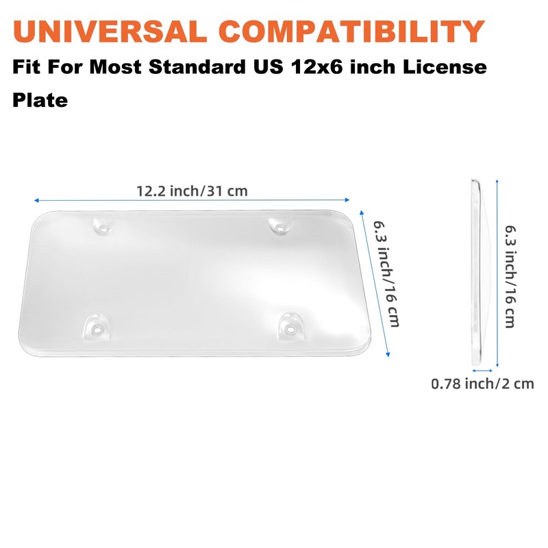 Keyiduid 2 Pack Clear License Plate Covers, License Plate Protector,