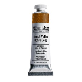 Williamsburg Artist Oil Colors by GOLDEN, French Yellow Ochre Deep, 37 ml tube, Professional Oil Paint, Semi-Opaque