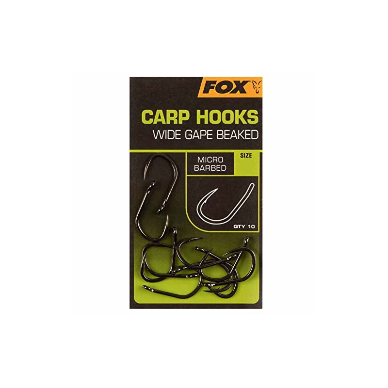 Fox Wide Gape Beaked Carp Hooks (8)