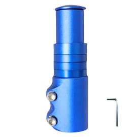 TRKIMAL Bike Stem Riser, Aluminum Alloy Bicycle Handlebar Stem Extender Raiser Adapter 1-1/8" 28.6mm Fork,124mm/135mm for Mountain Bike, MTB, Road Bike with Hexagonal Wrench (Blue, 124mm)