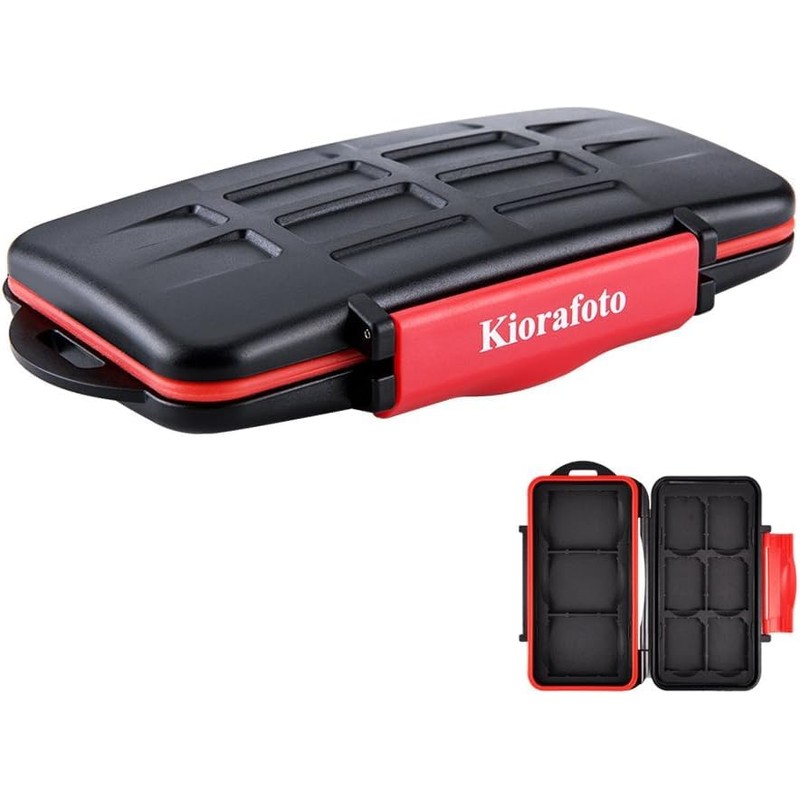 Kiorafoto 9 Slots Professional Water-Resistant Anti-Shock Holder Storage SD SDHC