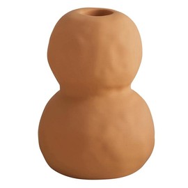 47th & Main Modern Bubble Holder for Taper Candle Ceramic Candlestick Candleholder, 3.75" Dia x 4.5" H, Orange