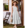 Arshiner Girl Summer Maxi Dress Kids Boho Beach Casual Sleeveless