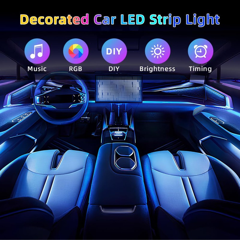 Acrylic Interior Car LED Strip Light, Dreamcolor 10-in-1 RGB Ambient