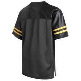 Pullonsy Black Men's Women's Football Jerseys for Adult V-Neck Practice Shirts University Fashion T-Shirts Sports Uniforms Yellow Stripe-Black Jersey,Men Size Large