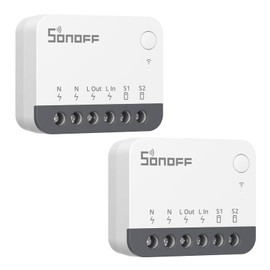 SONOFF ZigBee Smart Light Switch, SONOFF Zigbee Hub Required, Interruptor Inteligente Voice Control with Alexa & Google Home, Neutral Line Required Smart Home Device, Zigbee Switch ZBMINIR2 2-Pack