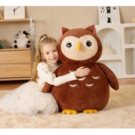 EARTHSOUND Giant Owl Stuffed Animal Plush Toy,Large Owl Jumbo Cute Soft Toys,Big Size Huge Fluffy Plushy Oversized Fat Plushie,Gifts for Kid