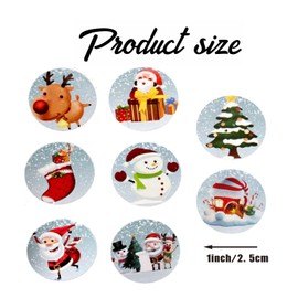 500 PCS Christmas Stickers,Christmas Sealing Stickers Round Christmas Sticker Christmas Pattern Stickers, Christmas Decoration StickersGift Tag