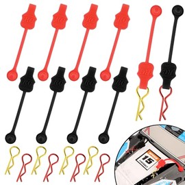 GDOOL 1.0mm RC Cars Body Clips with Pull Tabs for Universal 1/14 1/16 1/18 SCX24 Remote Control Car Compatible with Redcat HPI Himoto HSP Exceed Truck Buggy(8 Pieces, Black & Red)